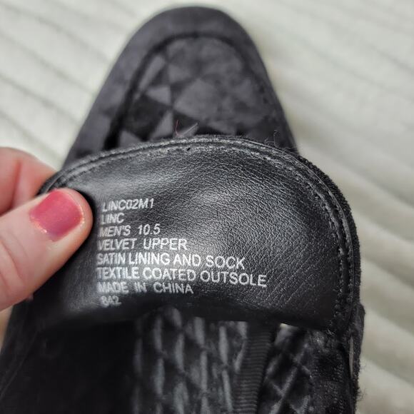 Steve Madden Velvet Loafers 10.5 Black Slip-On Horsebit Dress Shoes Party Luxe - Picture 6 of 7